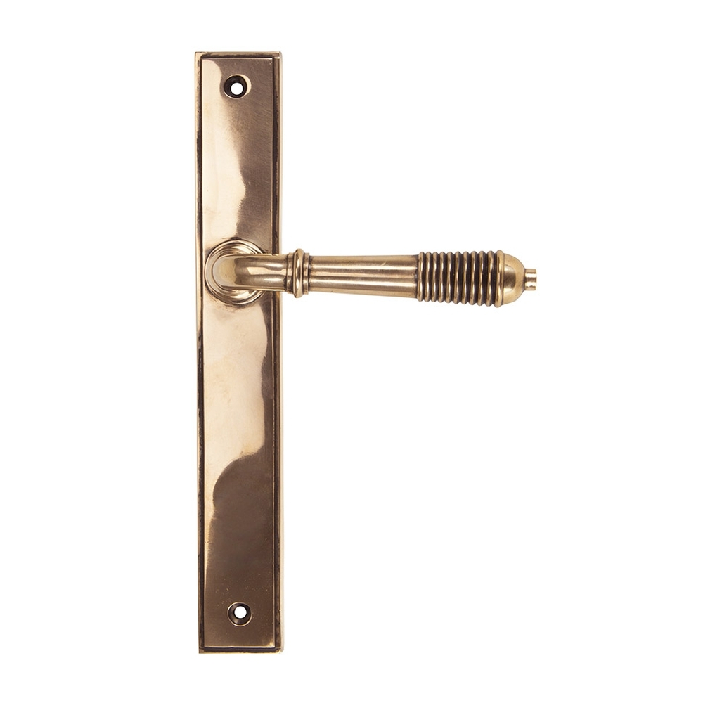 45428  244 x 36 x 13mm  Polished Bronze  From The Anvil Reeded Slimline Lever Latch