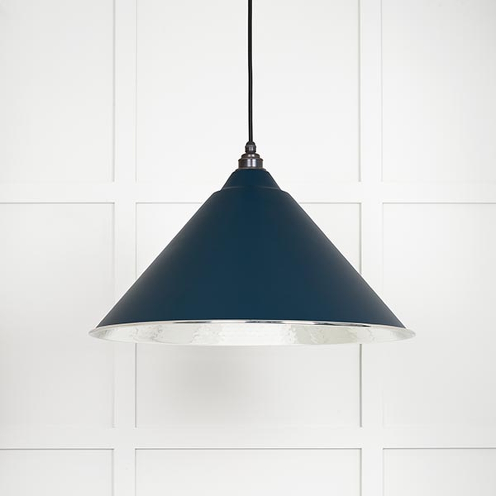 45433DU • 510mm • Hammered Nickel & Dusk • From The Anvil Hockley Pendant