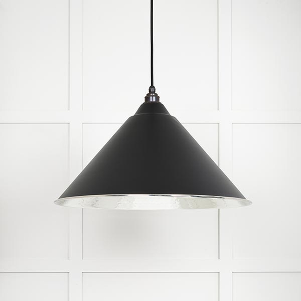 45433EB • 510mm • Hammered Nickel & Elan Black • From The Anvil Hockley Pendant