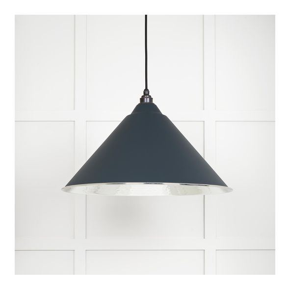 45433SO  510mm  Hammered Nickel & Soot  From The Anvil Hockley Pendant