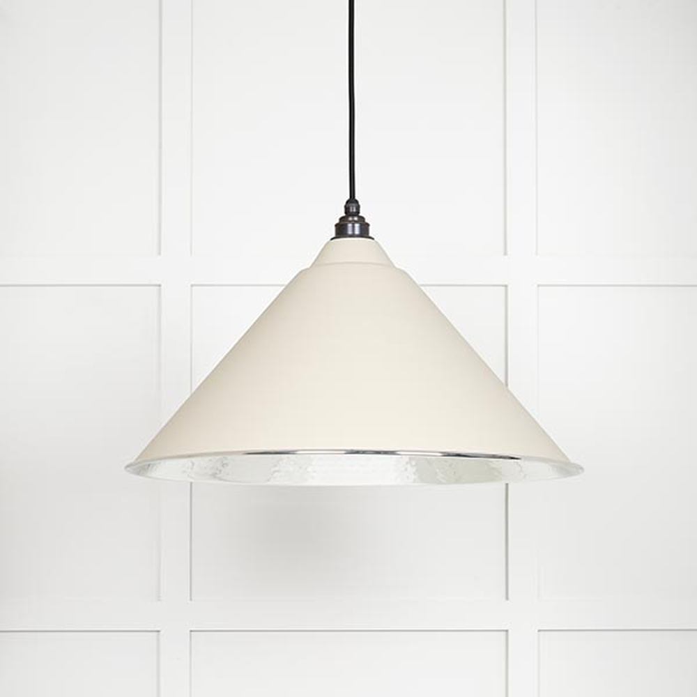 45433TE • 510mm • Hammered Nickel & Teasel • From The Anvil Hockley Pendant