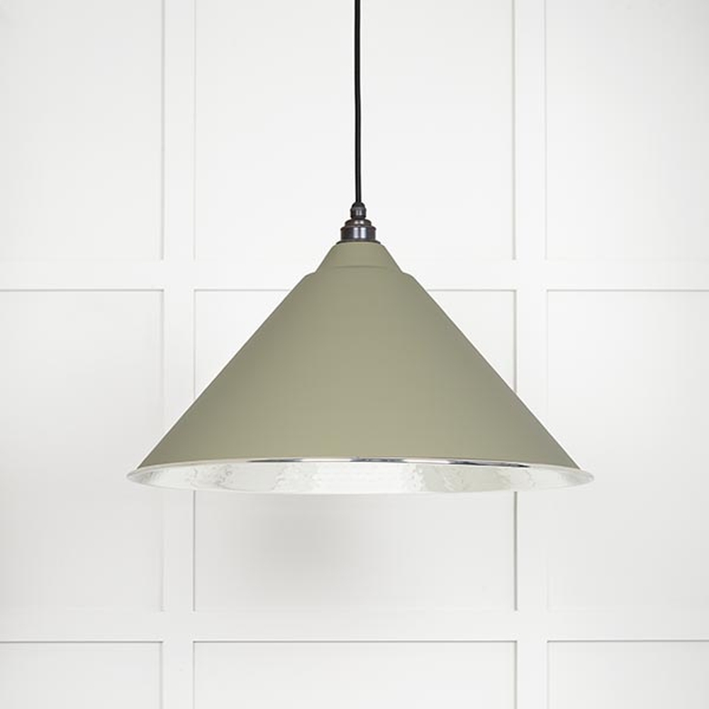 45433TU • 510mm • Hammered Nickel & Tump • From The Anvil Hockley Pendant