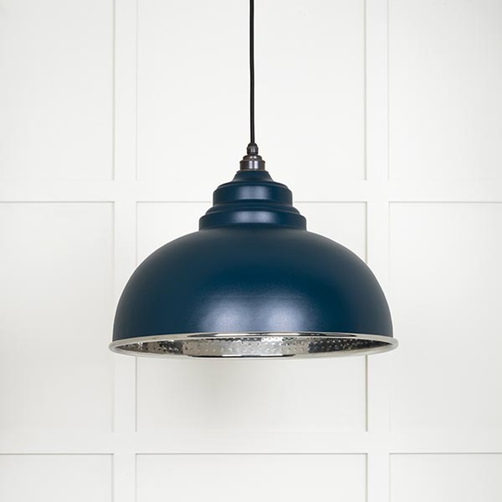 45472DU • 400mm • Hammered Nickel & Dusk • From The Anvil Harborne Pendant