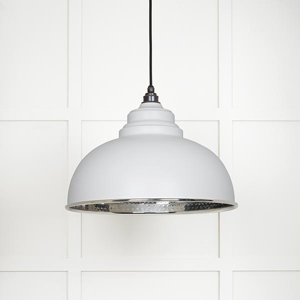 45472F • 400mm • Hammered Nickel & Flock • From The Anvil Harborne Pendant