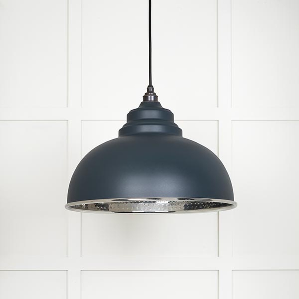 45472SO • 400mm • Hammered Nickel & Soot • From The Anvil Harborne Pendant