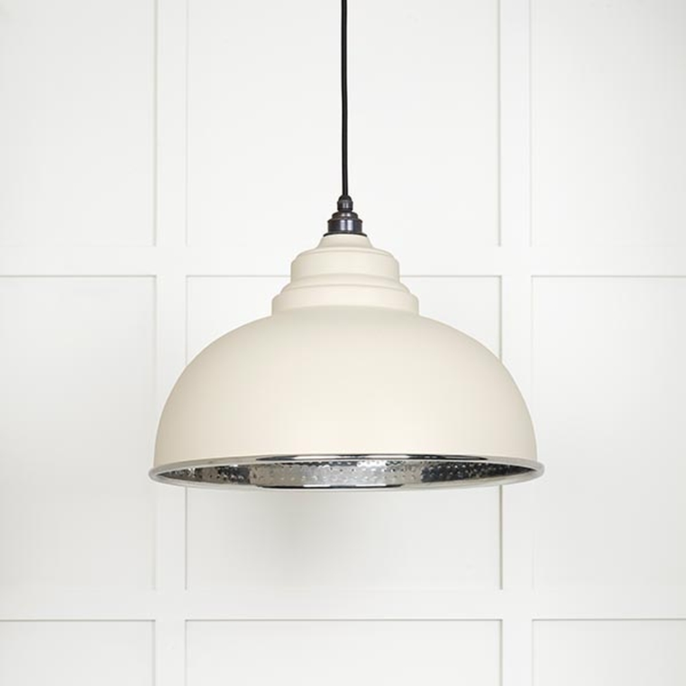 45472TE • 400mm • Hammered Nickel & Teasel • From The Anvil Harborne Pendant