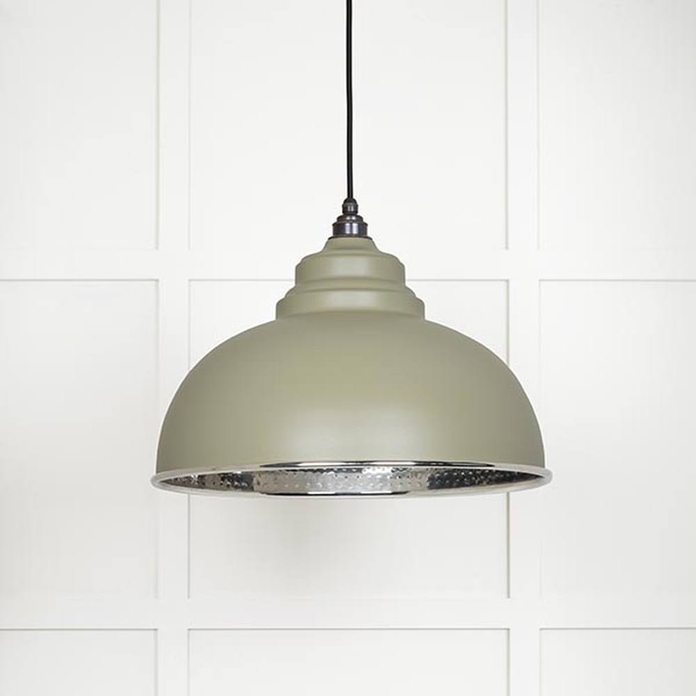 45472TU • 400mm • Hammered Nickel & Tump • From The Anvil Harborne Pendant