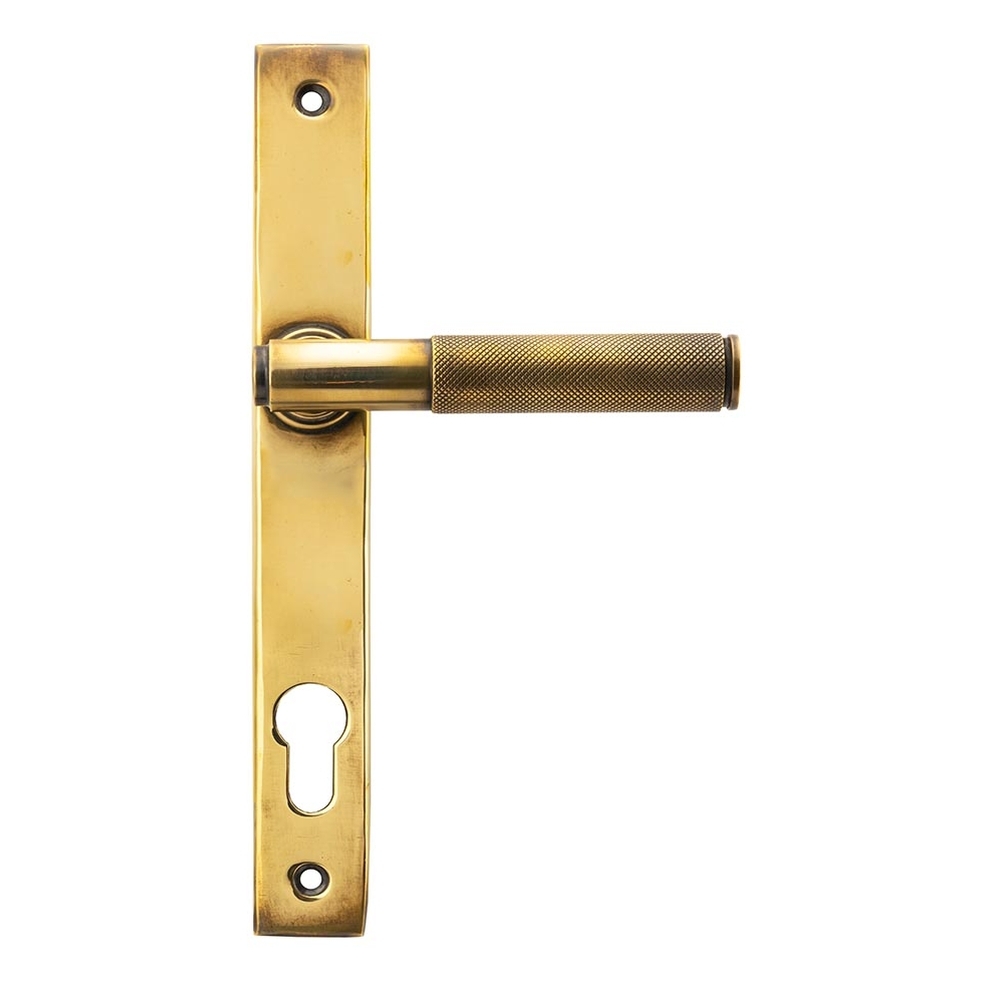 45499  242 x 32 x 13mm  Aged Brass  From The Anvil Brompton Slimline Lever Espag. Lock Set