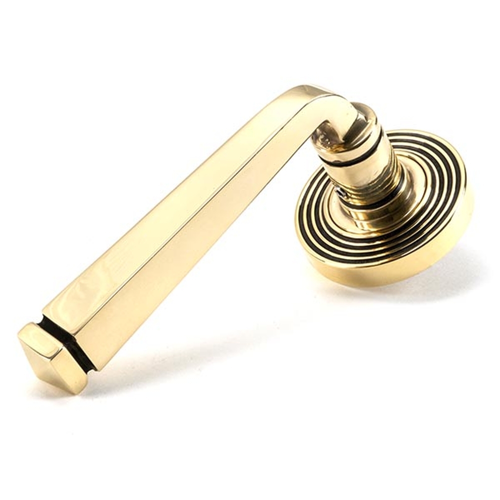 45613 • 53 x 8mm • Aged Brass • From The Anvil Avon Round Lever on Rose Set [Beehive]