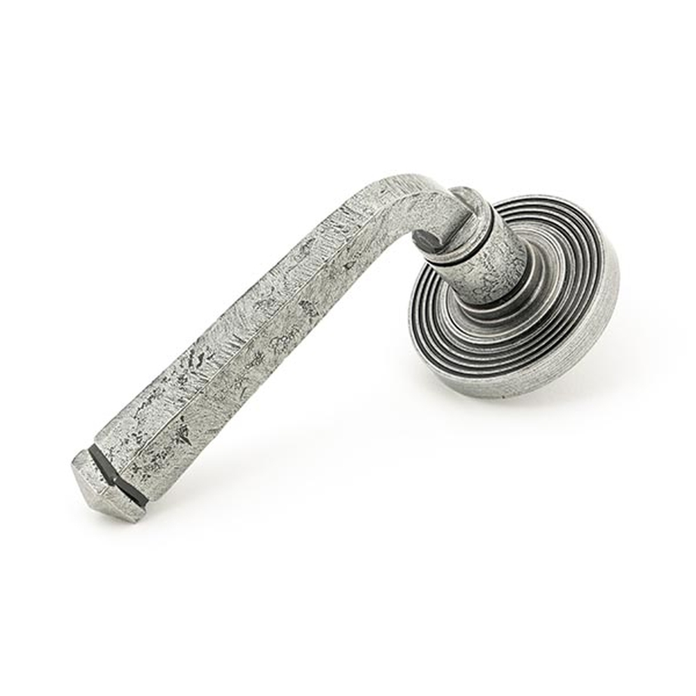 45633 • 53 x 8mm • Pewter Patina • From The Anvil Avon Round Lever on Rose Set [Beehive]