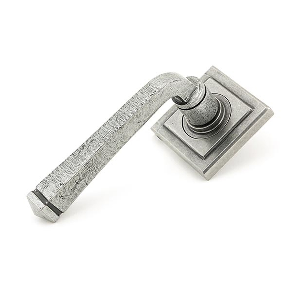 45634 • 53 x 53 x 8mm • Pewter Patina • From The Anvil Avon Round Lever on Rose Set [Square]