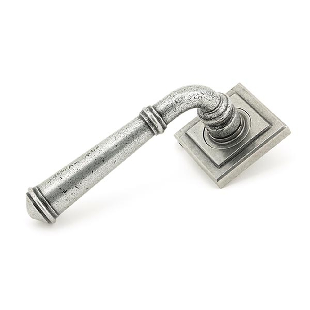 45646 • 53 x 53 x 8mm • Pewter Patina • From The Anvil Regency Lever on Rose Set [Square]