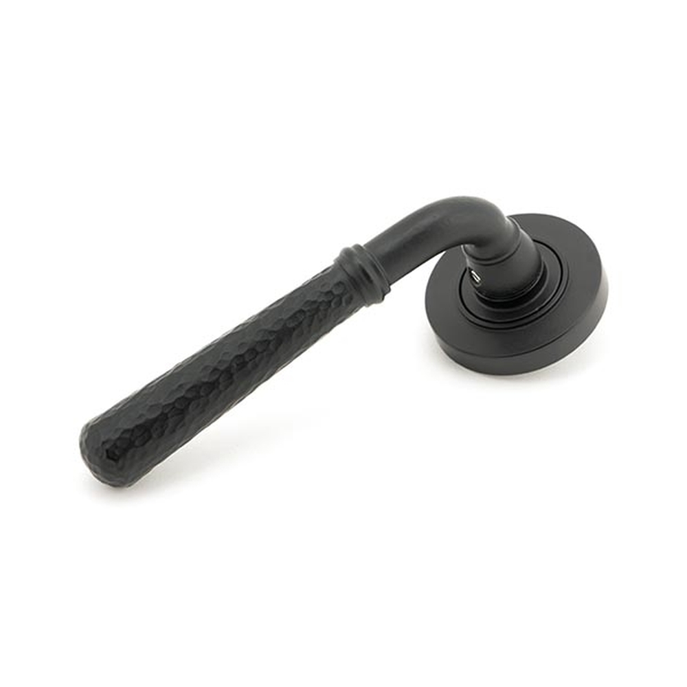 45651 • 53 x 8mm • Matt Black • From The Anvil Hammered Newbury Lever on Rose Set [Plain]