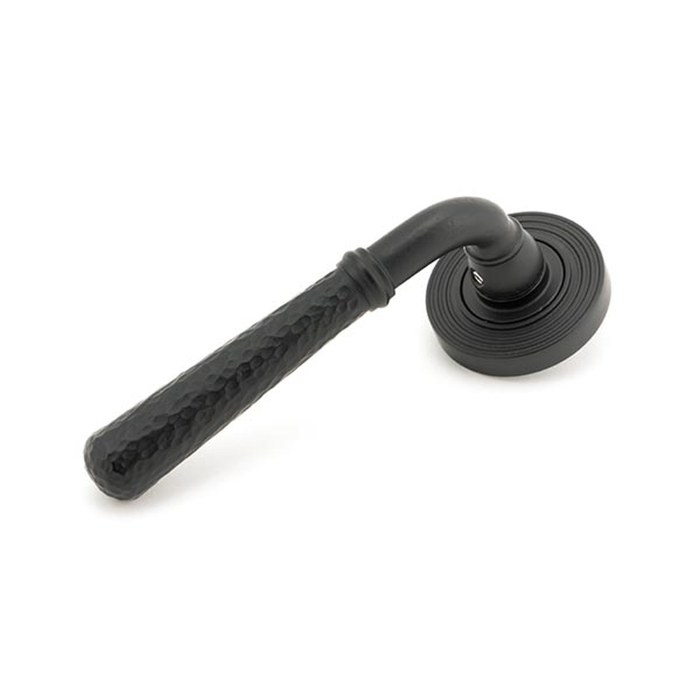 45653 • 53 x 8mm • Matt Black • From The Anvil Hammered Newbury Lever on Rose Set [Beehive]