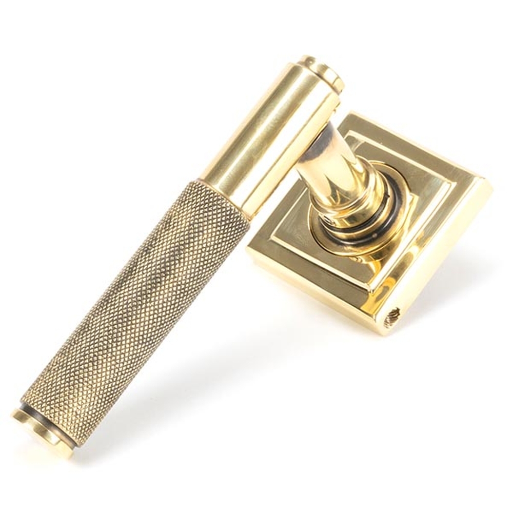 45662 • 53 x 53 x 8mm • Aged Brass • From The Anvil Brompton Lever on Rose Set [Square]