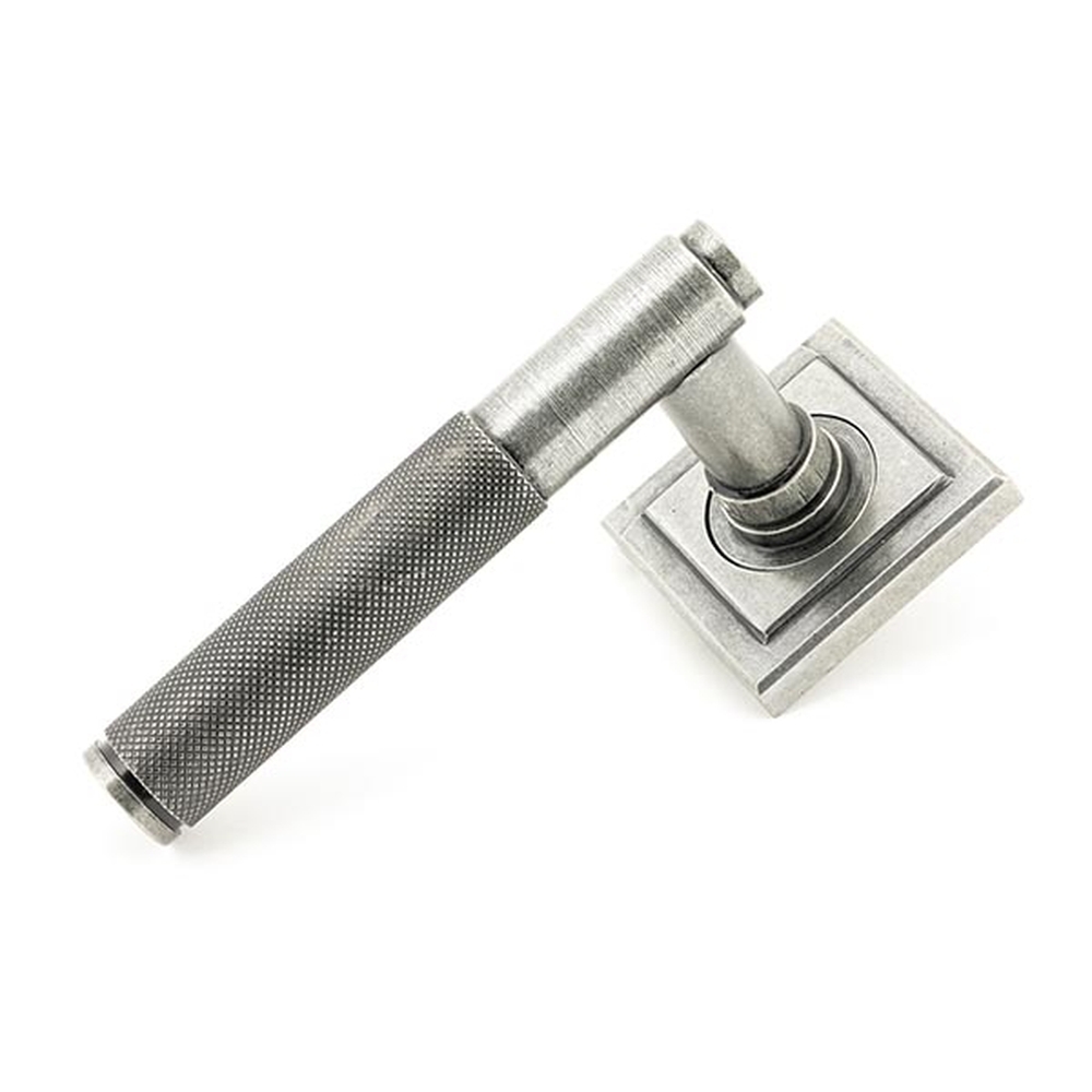 45682 • 53 x 53 x 8mm • Pewter Patina • From The Anvil Brompton Lever on Rose Set [Square]