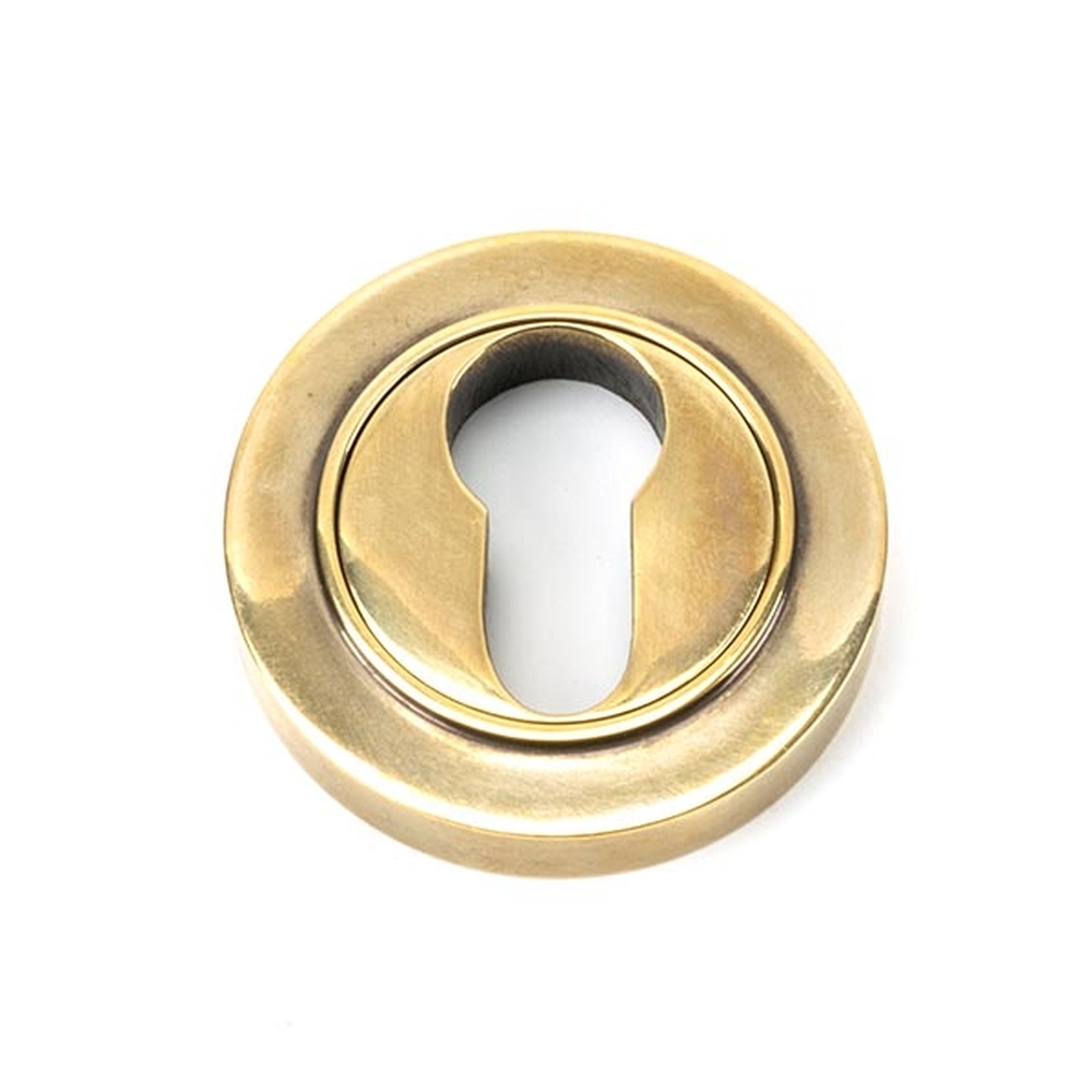 45707 • 53mm • Aged Brass • From The Anvil Round Euro Escutcheon [Plain]