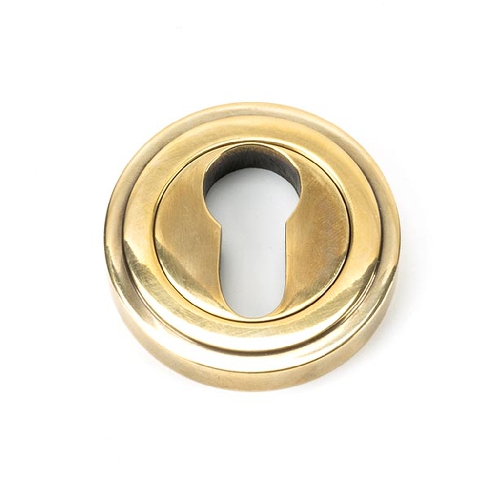 45708 • 53mm • Aged Brass • From The Anvil Round Euro Escutcheon [Art Deco]