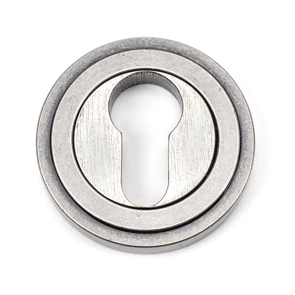 45728 • 53mm • Pewter Patina • From The Anvil Round Euro Escutcheon [Art Deco]