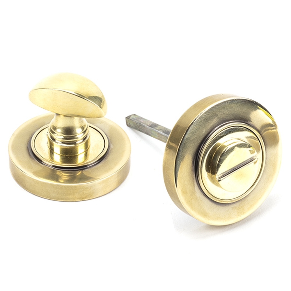 45731  53 x 8mm  Aged Brass  From The Anvil Round Thumbturn [Plain]