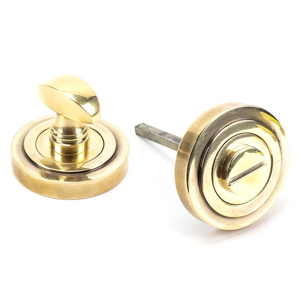 45732  53 x 8mm  Aged Brass  From The Anvil Round Thumbturn [Art Deco]