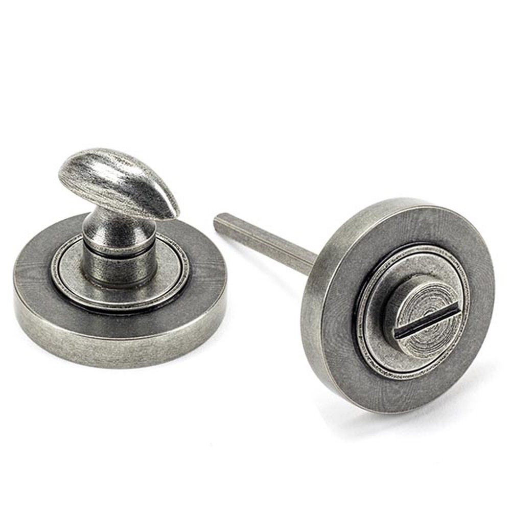 45751  53 x 8mm  Pewter Patina  From The Anvil Round Thumbturn Set [Plain]