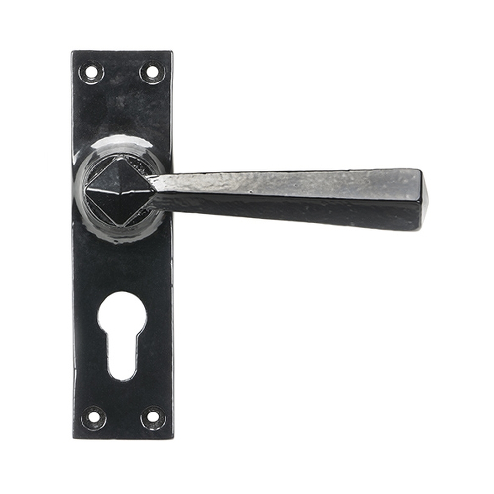 45759  148 x 39 x 8mm  Black  From The Anvil Straight Lever Euro Lock Set