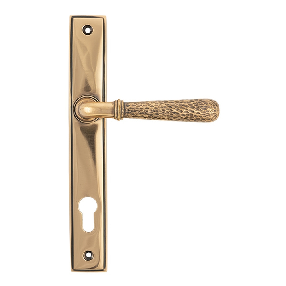 45774  244 x 36 x 13mm  Polished Bronze  From The Anvil Hammered Newbury Slimline Espag. Lock Set