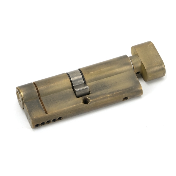 45851 • 40 x 40mm • Aged Brass • From The Anvil 5 Pin Euro Cylinder & Thumbturn