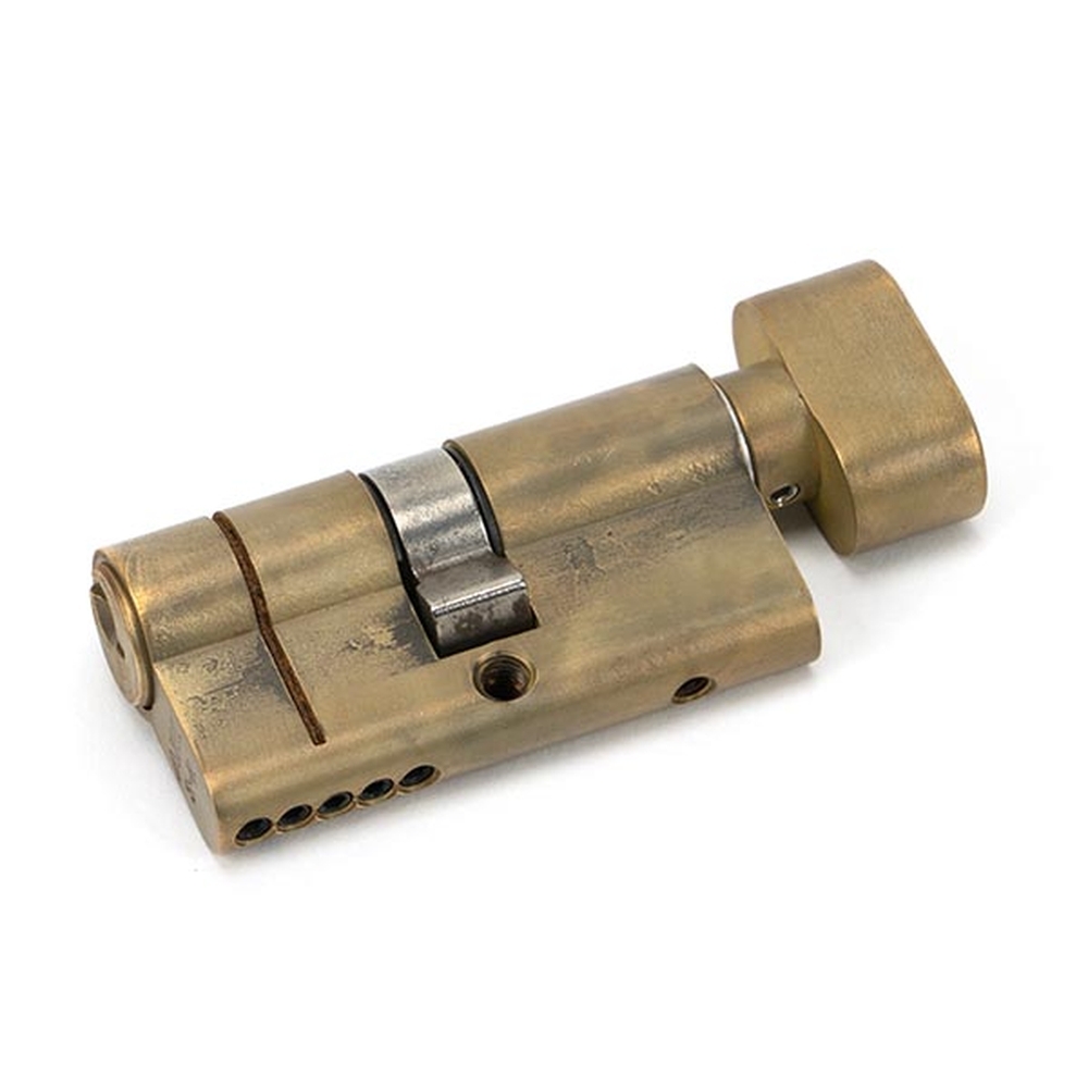 45867 • 30 x 30mm • Aged Brass • From The Anvil 5 Pin Euro Cylinder & Thumbturn Keyed Alike