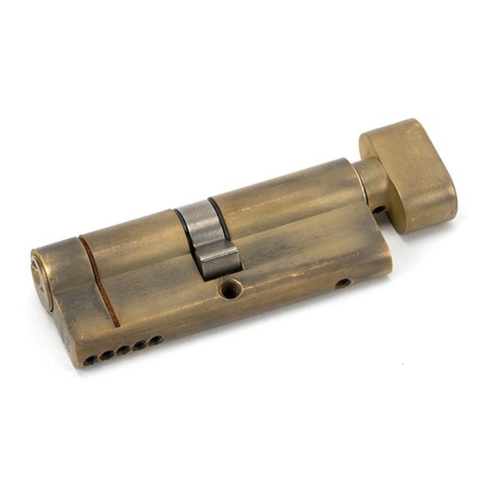 45875 • 40 x 40mm • Aged Brass • From The Anvil 5 Pin Euro Cylinder & Thumbturn Keyed Alike