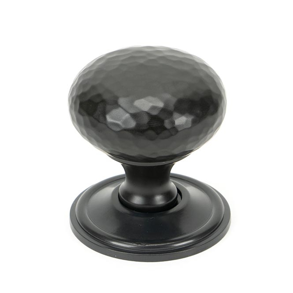 46029  38mm  Aged Bronze  From The Anvil Hammered Mushroom Cabinet Knob