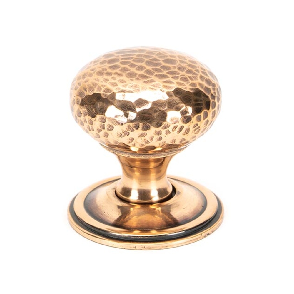 46030  38mm  Polished Bronze  From The Anvil Hammered Mushroom Cabinet Knob