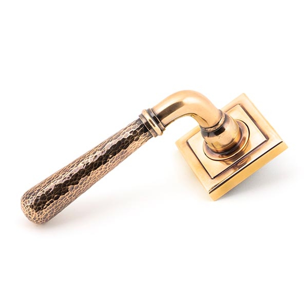 46088 • 53 x 53 x 8mm • Polished Bronze • From The Anvil Hammered Newbury Lever on Rose [Square]