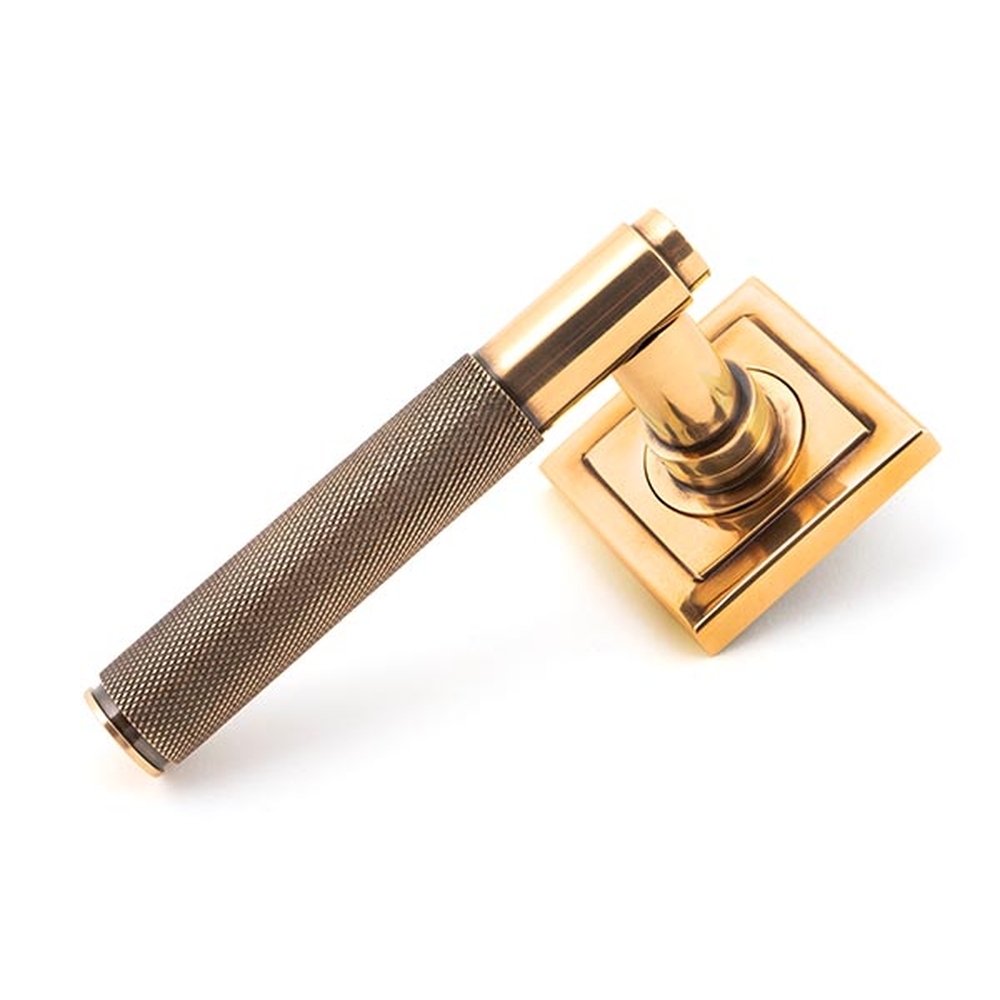 46104 • 53 x 53 x 8mm • Polished Bronze • From The Anvil Brompton Lever on Rose [Square]