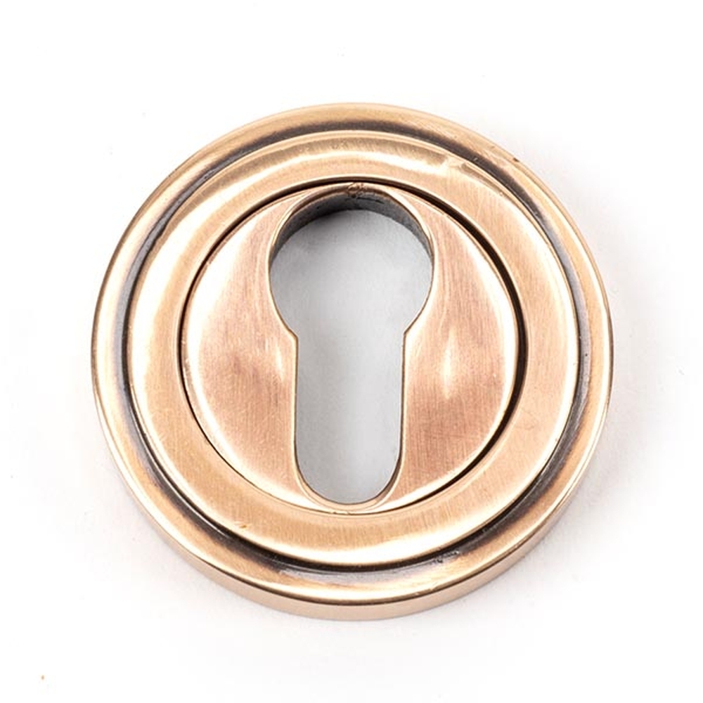 46126 • 53mm • Polished Bronze • From The Anvil Round Euro Escutcheon [Art Deco]