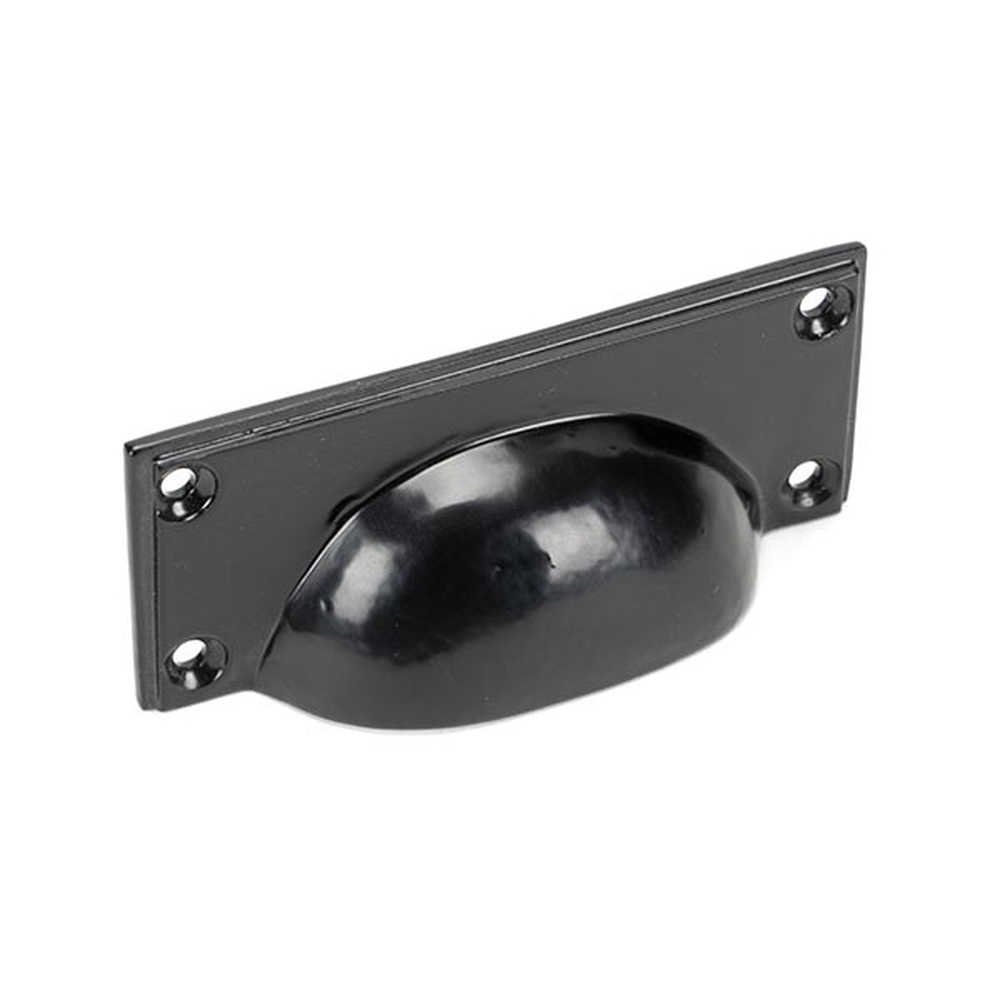 46135  100 x 42mm  Black  From The Anvil Art Deco Drawer Pull