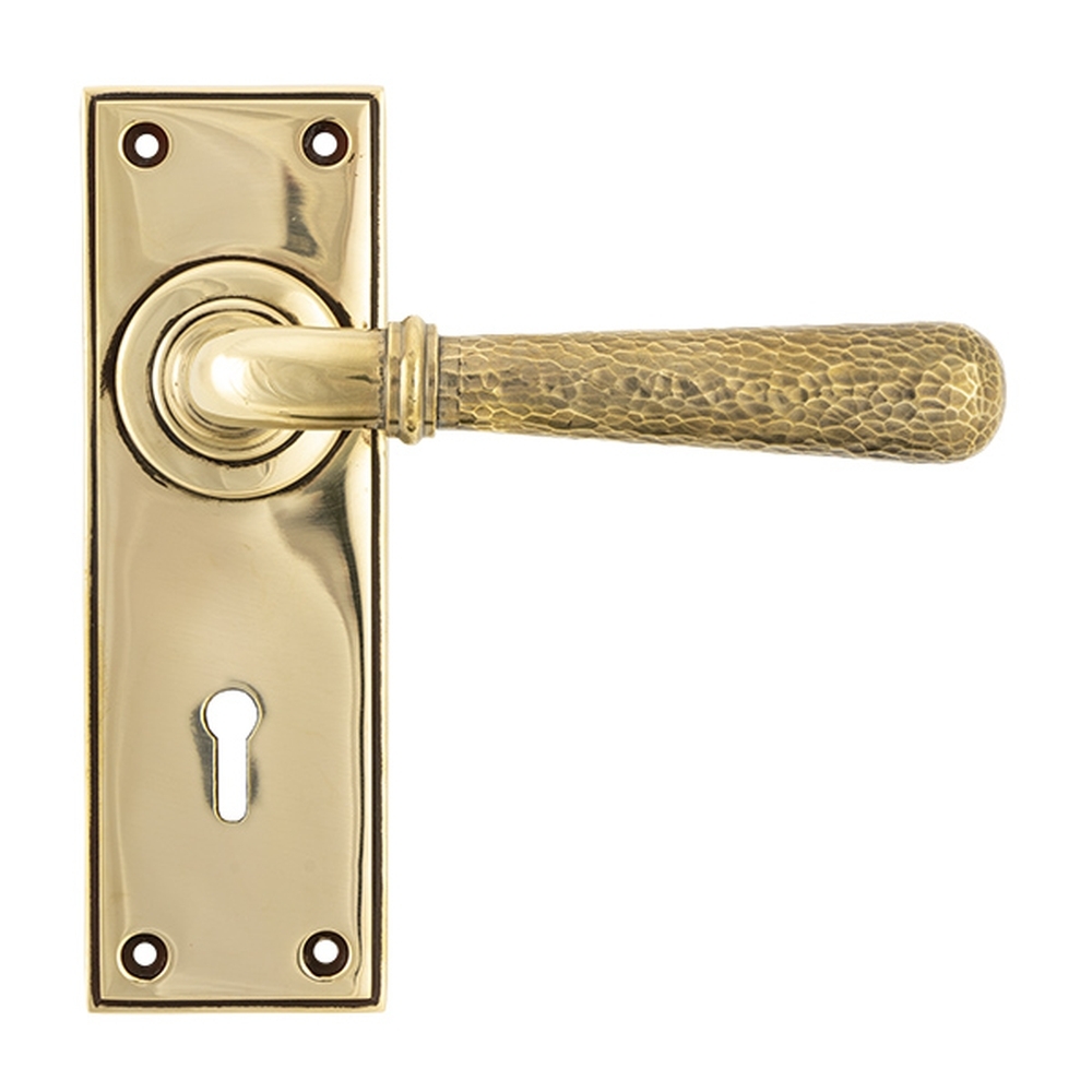 46209  152 x 50 x 8mm  Aged Brass  From The Anvil Hammered Newbury Lever Lock Set