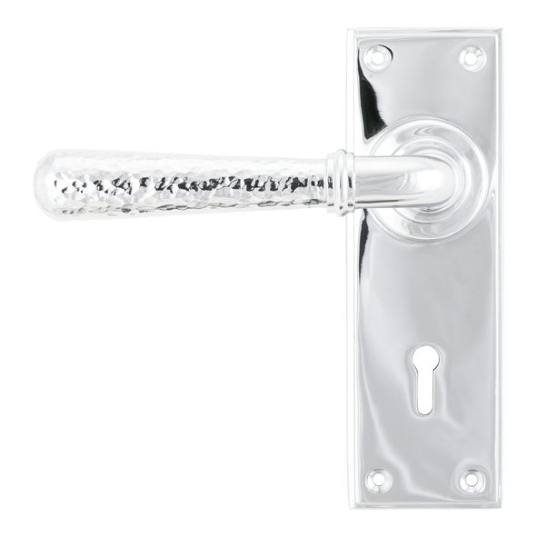 46213 • 152 x 50 x 8mm • Polished Chrome • From The Anvil Hammered Newbury Lever Lock Set