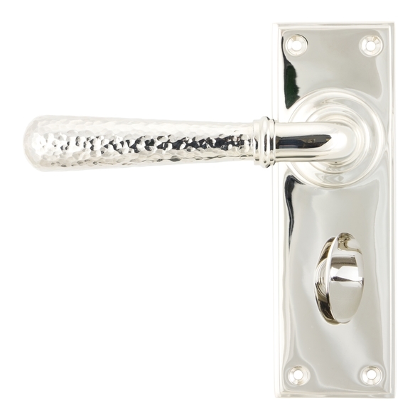 46219 • 152 x 50 x 8mm • Polished Nickel • From The Anvil Hammered Newbury Lever Bathroom Set