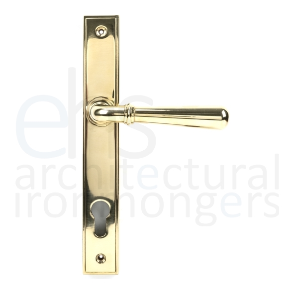 46529  244 x 36 x 13mm  Polished Brass  From The Anvil Newbury Slimline Lever Espag. Lock Set