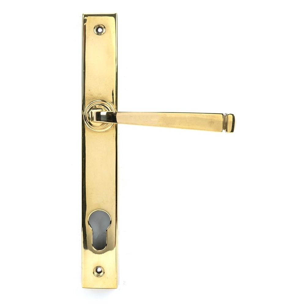 46548  242 x 32 x 13mm  Polished Brass  From The Anvil Avon Slimline Lever Espag. Lock Set