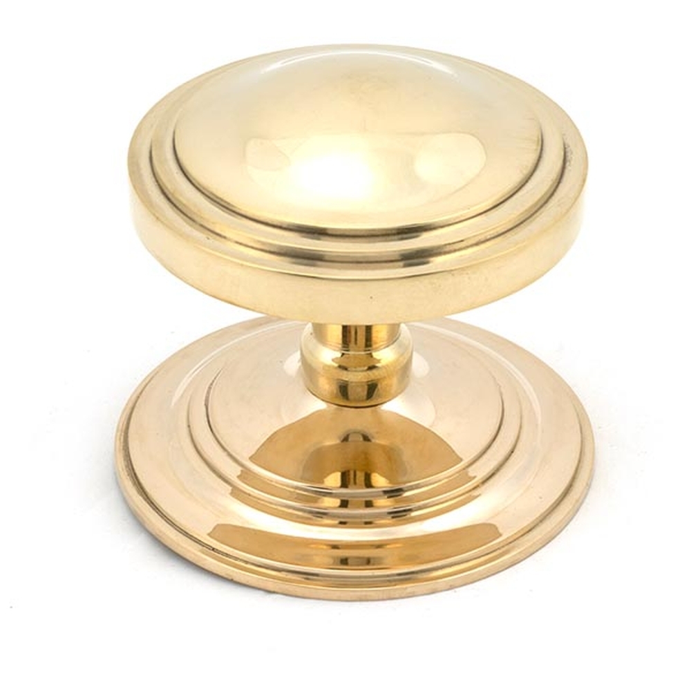 46553  81 x 78 x 90mm  Polished Brass  From The Anvil Art Deco Centre Door Knob