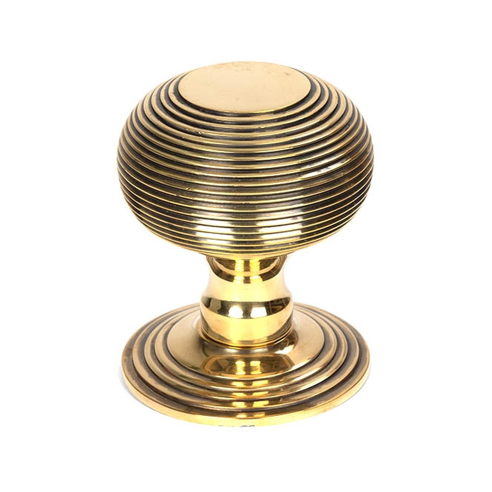 46654  80mm  Aged Brass  From The Anvil Beehive Centre Door Knob