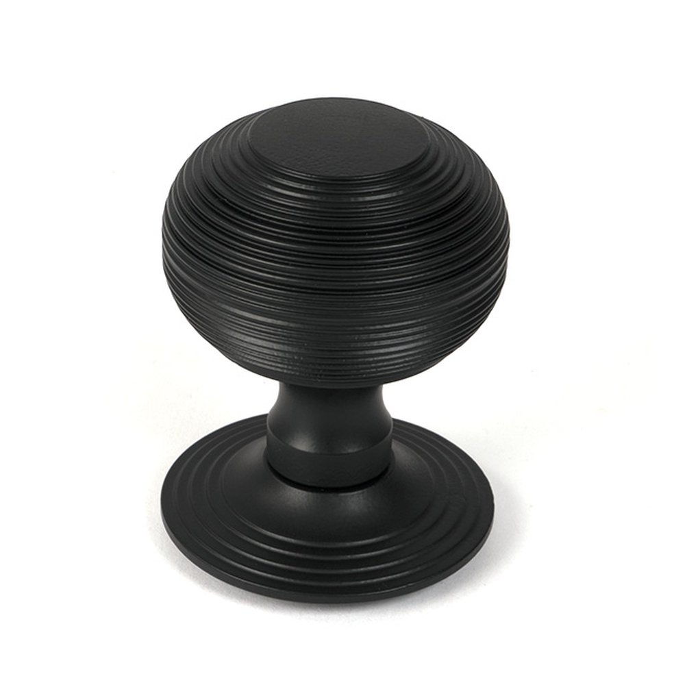 46660  80mm  Matt Black  From The Anvil Beehive Centre Door Knob