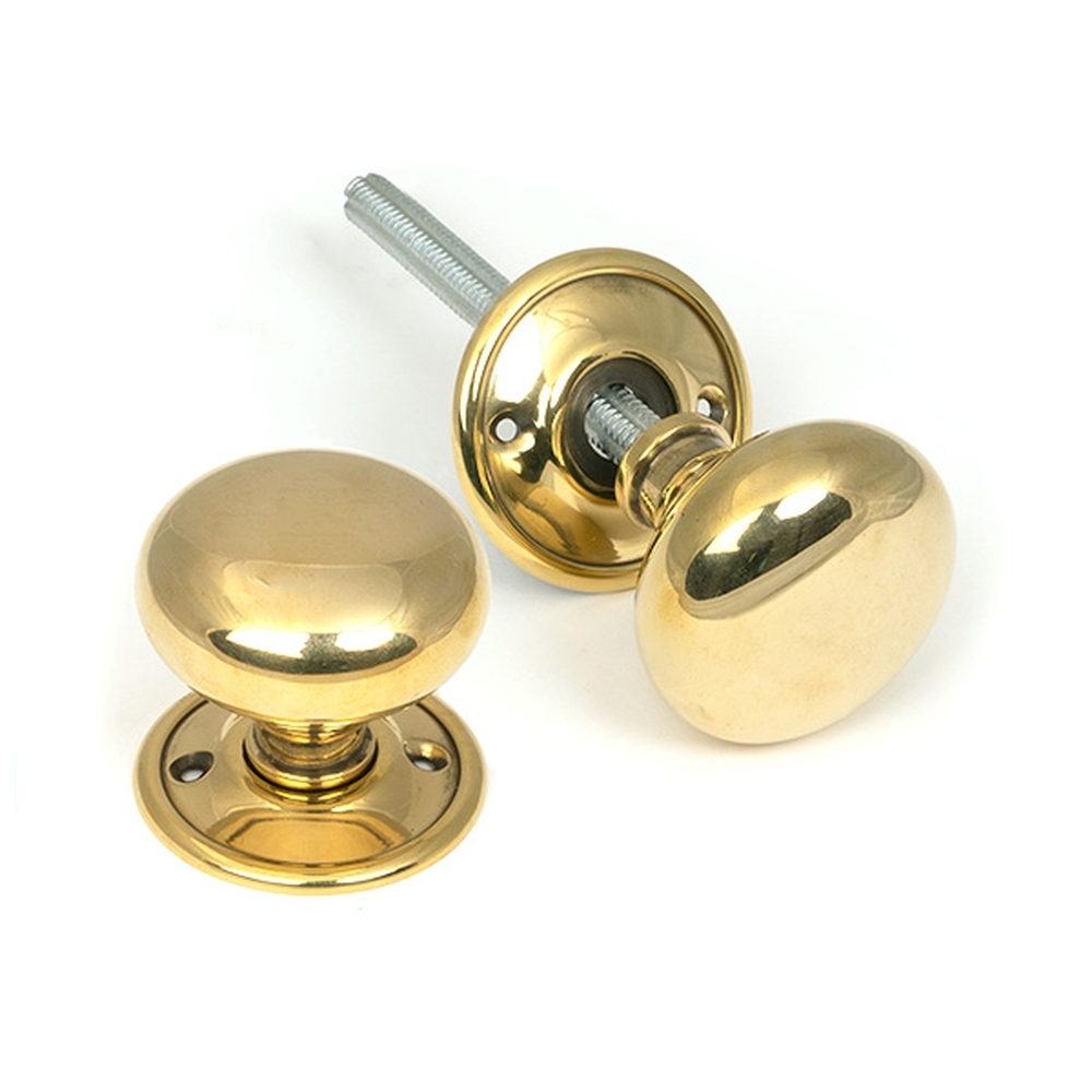 46681 • 49mm • Aged Brass • From The Anvil Mushroom Mortice / Rim Knob Set