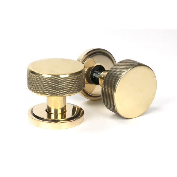 46775 • 63mm • Aged Brass • From The Anvil Brompton Mortice Knobs On Art Deco Roses