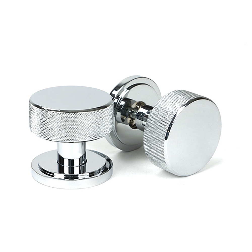 46779 • 63mm • Polished Chrome • From The Anvil Brompton Mortice Knobs On Art Deco Roses