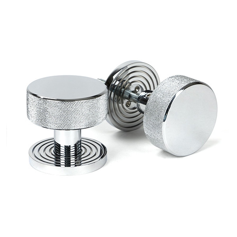 46780 • 63mm • Polished Chrome • From The Anvil Brompton Mortice Knobs On Beehive Roses