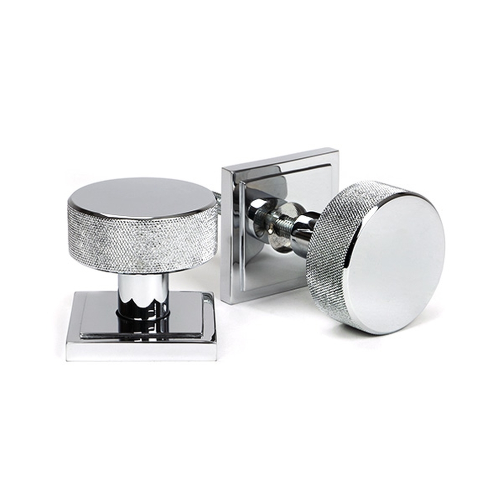 46781 • 63mm • Polished Chrome • From The Anvil Brompton Mortice Knobs On Square Roses